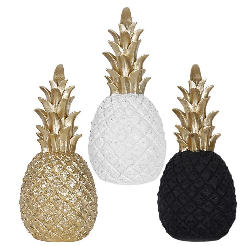 Decoración de Resina de Piña Dorada para Ventana