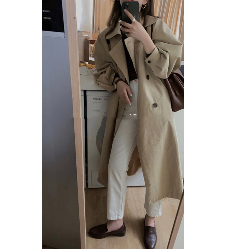 Thin Lace-up Over-the-Knee Jacket for a Stylish Look