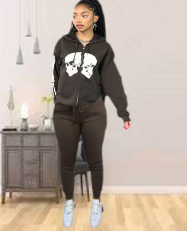 Skull Print Hooded Sweater with Unique Design