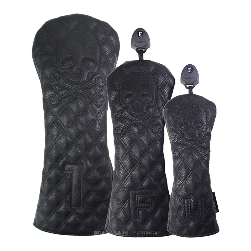 Fundas para Cabezas de Palos de Golf en Cuero PU Negro