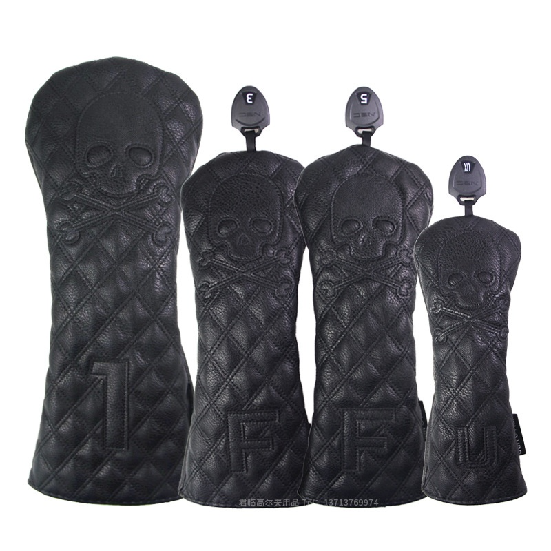 Fundas para Cabezas de Palos de Golf en Cuero PU Negro