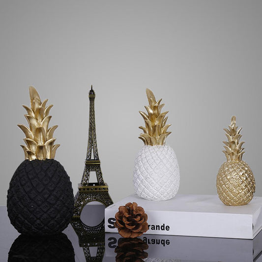 Decoración de Resina de Piña Dorada para Ventana