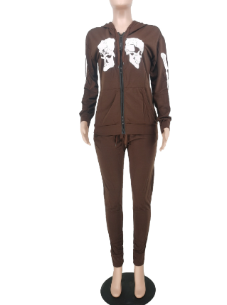 Skull Print Hooded Sweater with Unique Design