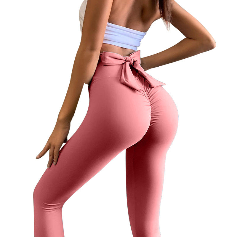 Hip-Lifting Bow Fitness Trousers for Women