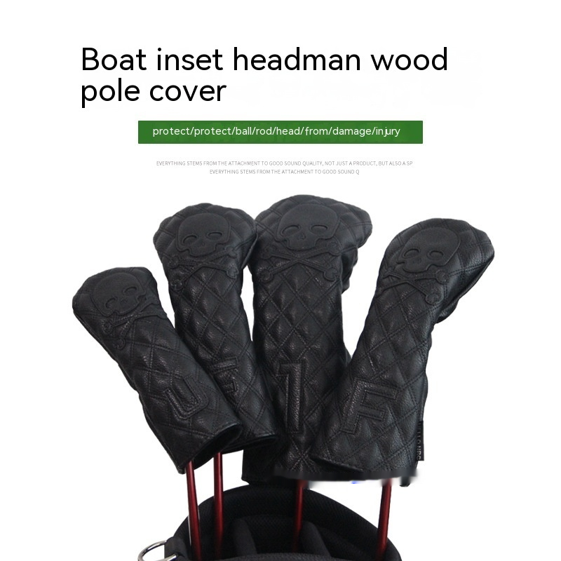 Fundas para Cabezas de Palos de Golf en Cuero PU Negro