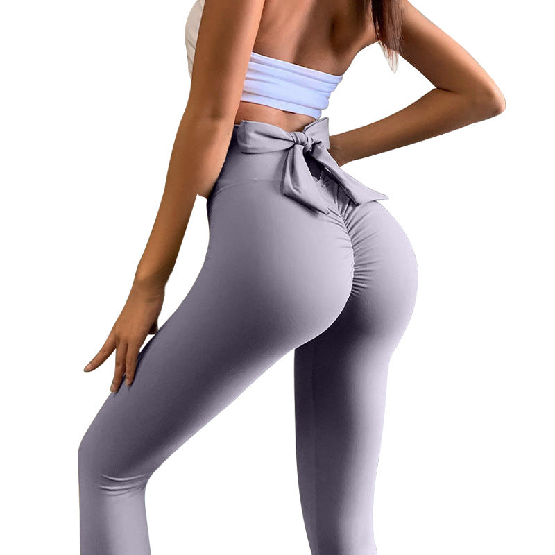 Hip-Lifting Bow Fitness Trousers for Women